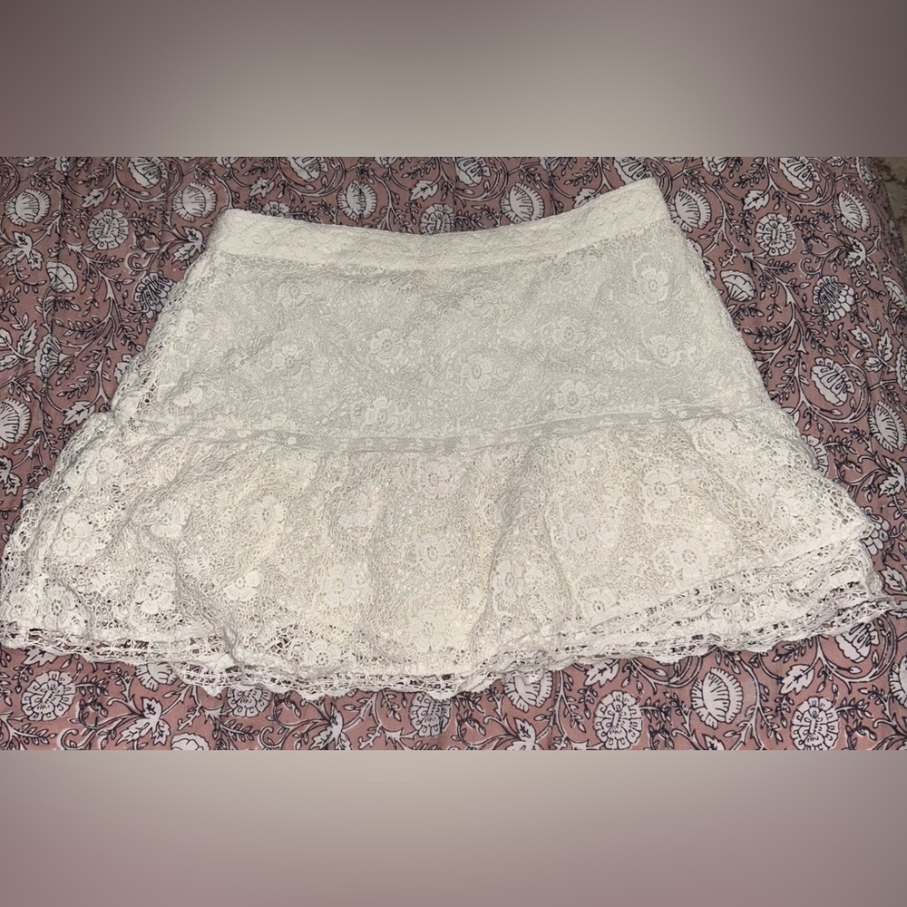 LOVESHACKFANCY lace mini skirt